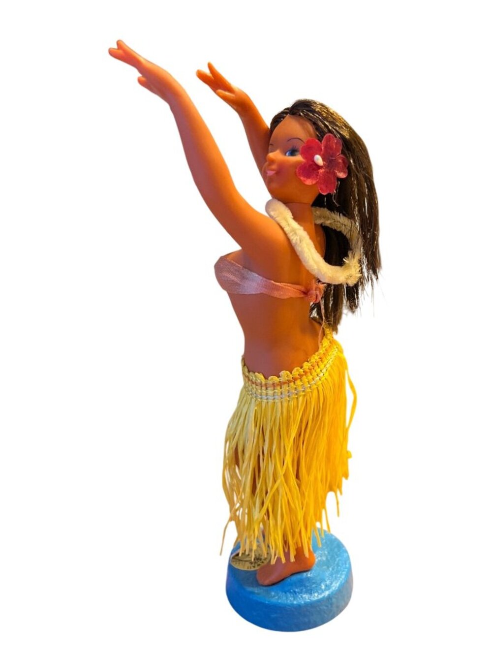 Vtg Aloha Hawaii Hawaiian Hula Girl Dashboard Doll Grass Skirt & Lei - Picture 4 of 8